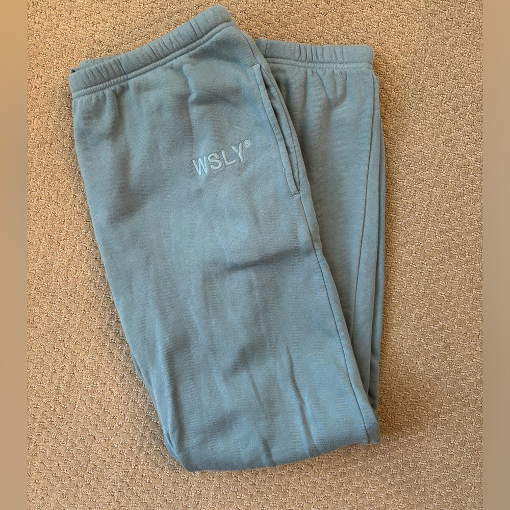 WSLY teal sweatpants